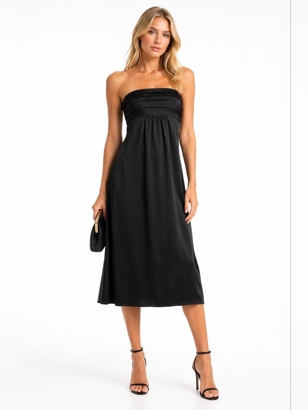Banana Republic Size 0 100% Silk Black Strapless Dress - Ruched Bodice